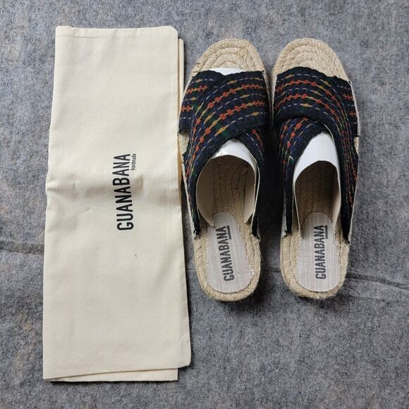 Guanabana x Todd Snyder Crossed Band Platform Espadrilles Size US 9 EU 42 Blue